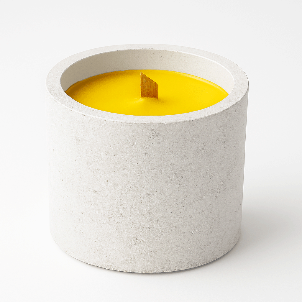 Bougie Citronnelle Artisanale – Parfum de Grasse – Pot en Plâtre Fait Main en France